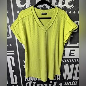 Lime V-Neck Knit Tank Top by Members Only